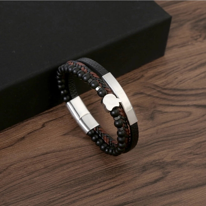 Casual Classic Style Commute Geometric Apple 316 Stainless Steel Men'S Bracelets