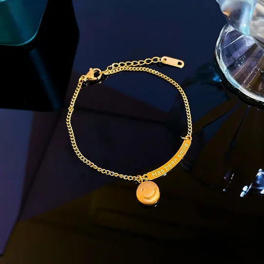 Korean Women Ripple Zodiac Sign Titanium Steel Gold Plating Bracelets