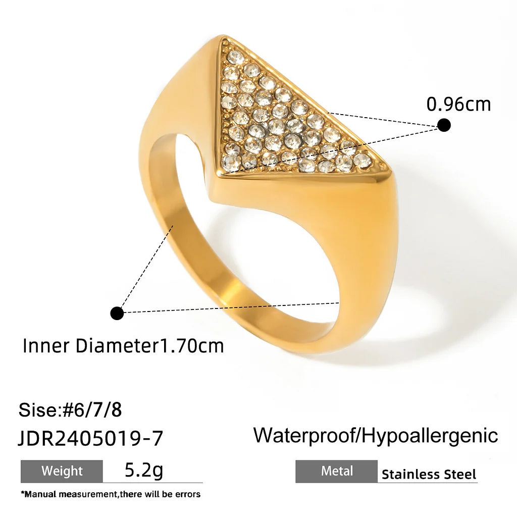 Ig Style Triangle Bowknot Stainless Steel Electroplating Rings
