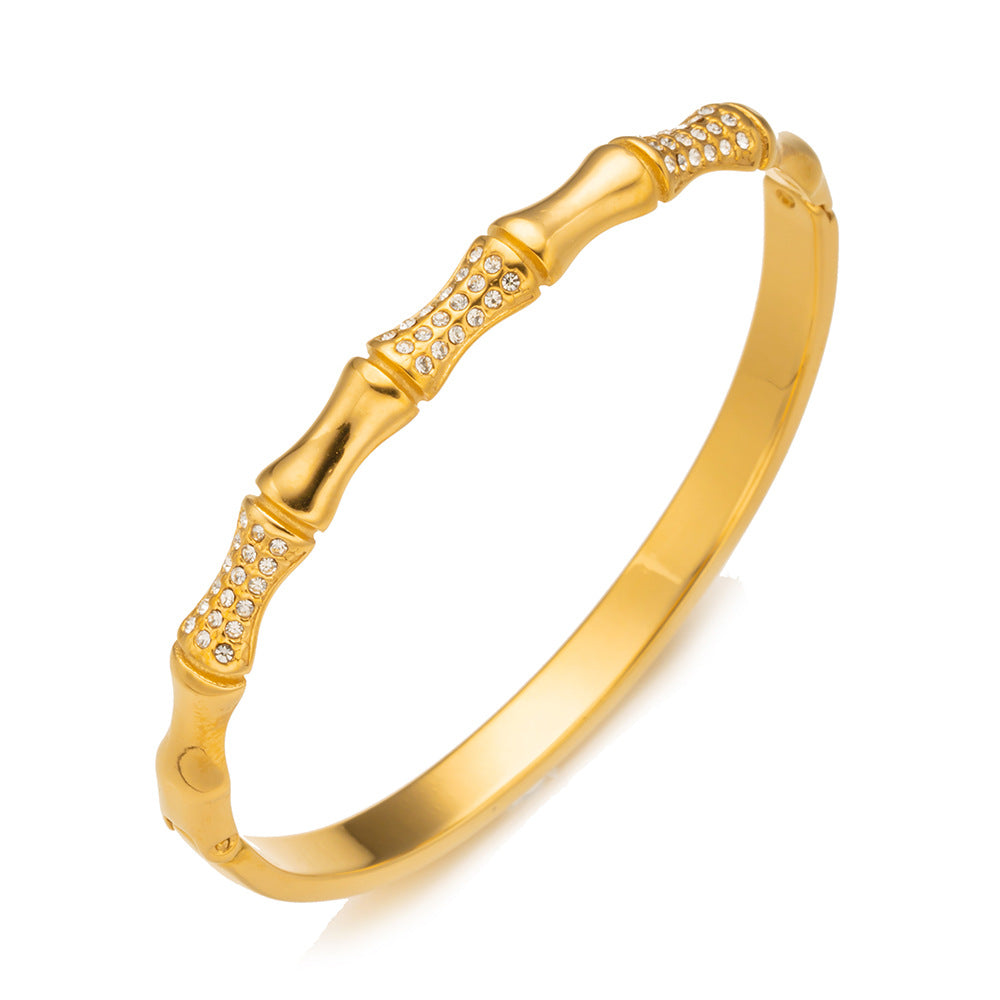 18k Gold Bamboo Plated Bangles