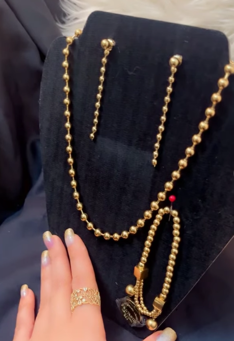 Ig Style Chain Geometric Stainless Steel Electroplating Necklaces With Earring and Bracelet Set