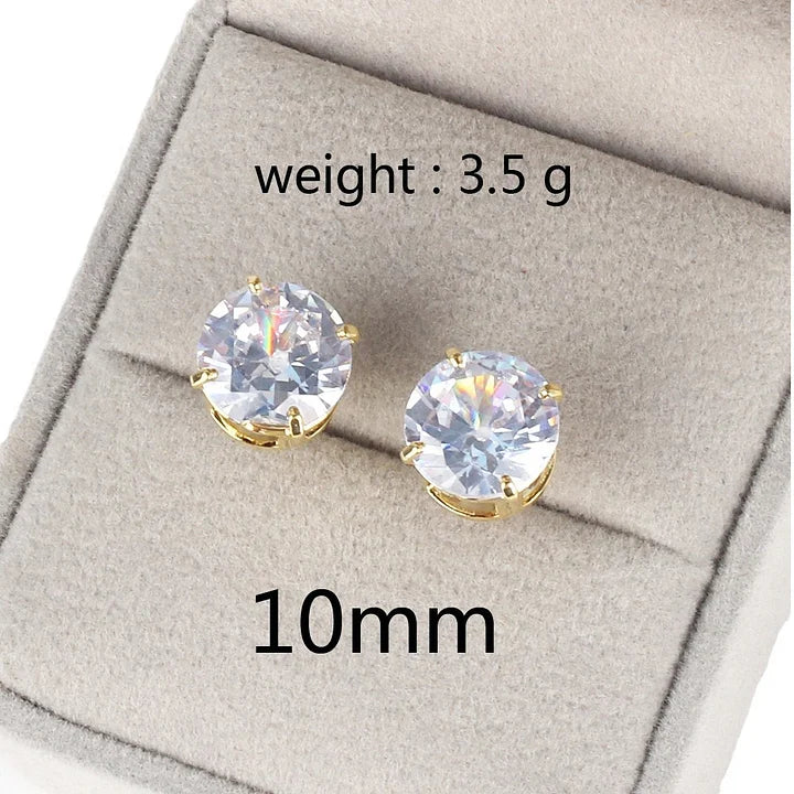 Moderate Luxury Circle Number Geometric Copper Diamond Inlay Stud Earrings