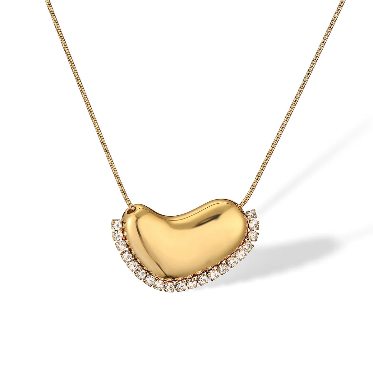 Irregular Geometric Stainless Steel Pendant With Studded Earrings Set