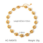 18k Gold Stainless Steel Necklace Water Drop Shell Butterfly Chain Titanium Steel Choker Ig Style Collarbone Chain