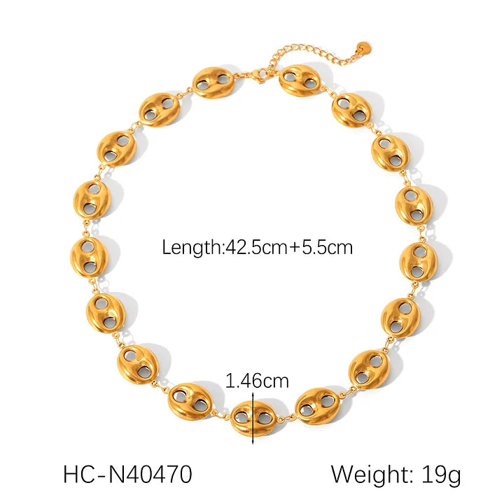 18k Gold Stainless Steel Necklace Water Drop Shell Butterfly Chain Titanium Steel Choker Ig Style Collarbone Chain