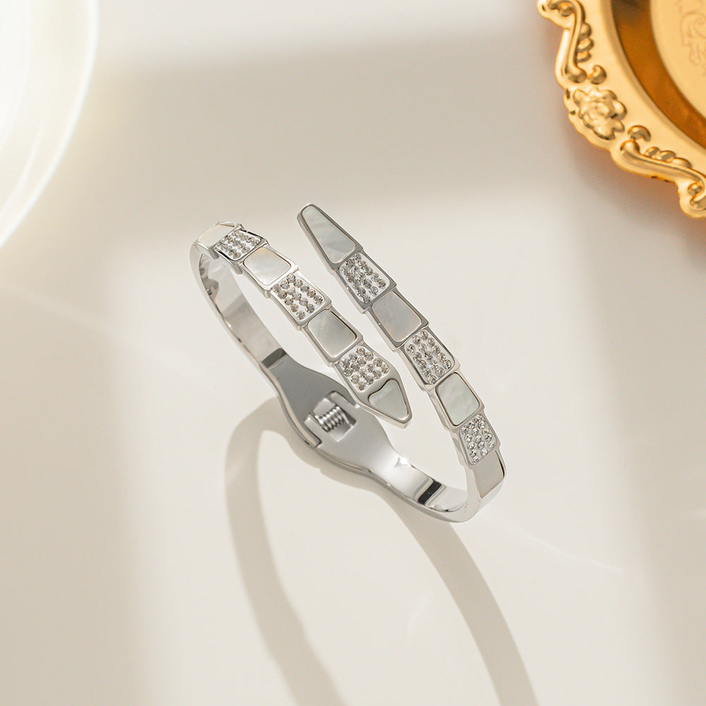 Ellipse Stainless Steel Electroplating Bangle