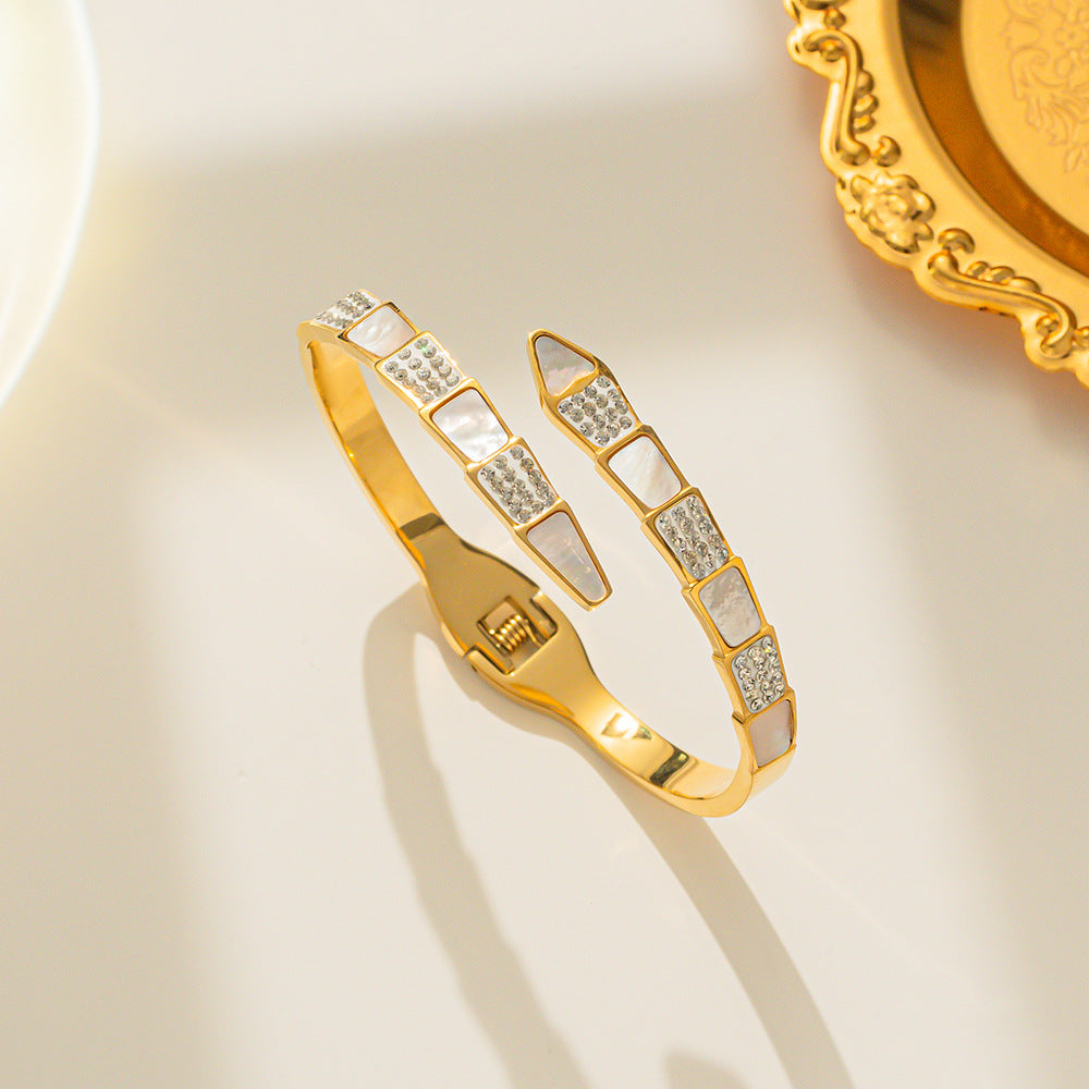 Ellipse Stainless Steel Gold Electroplating Bangles